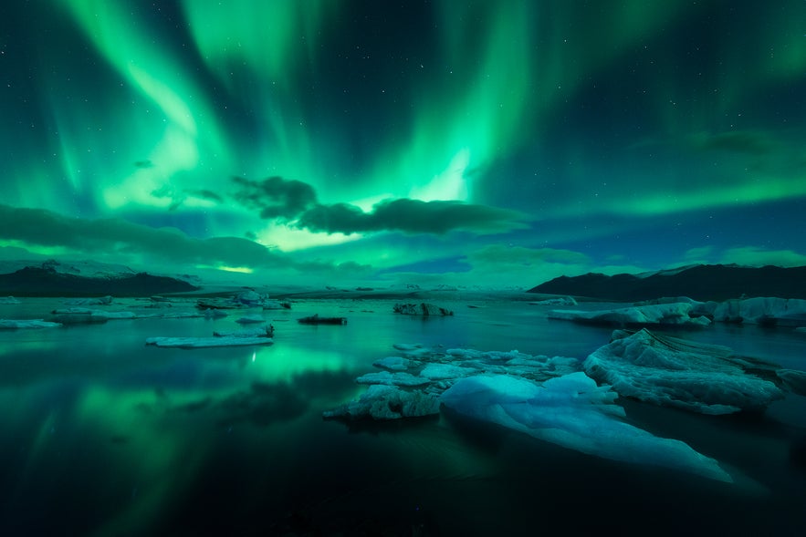 Northern Lights at Jokulsarlon